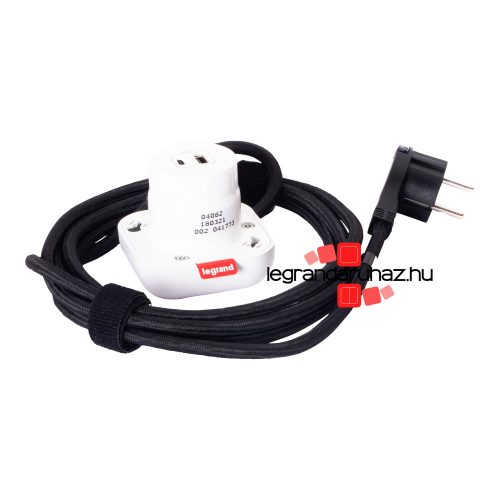 Legrand Incara Electr'on USB A+C aljzat, 2,5m kábellel, fehér, Legrand  654918