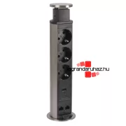   Legrand Incara Tower 60 - bútorba süllyeszthető, 4x2P+F + 2xRJ45 Cat.6 UTP aljzat, 2m kábellel, Legrand  654977