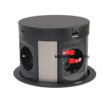 Legrand Incara Tower 120 - bútorba süllyeszthető, 4x2P+F + 2xUSB A+C aljzat, 2m kábellel, Legrand  654982