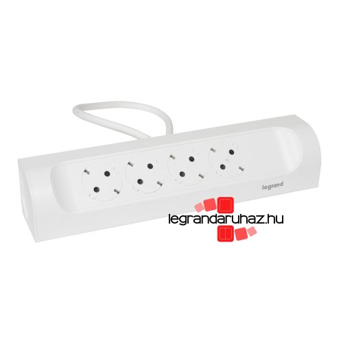 Legrand Sarokba illeszkedő elosztósor 4x2P+F, 1 m vezetékkel, fehér, Legrand 694501