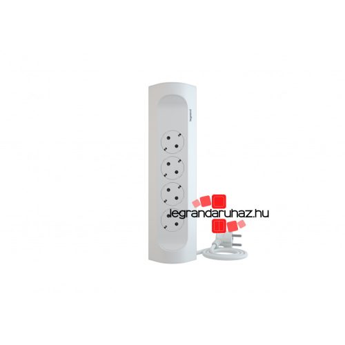 Legrand Sarokba illeszkedő elosztósor 4x2P+F, 1 m vezetékkel, fehér, Legrand 694501