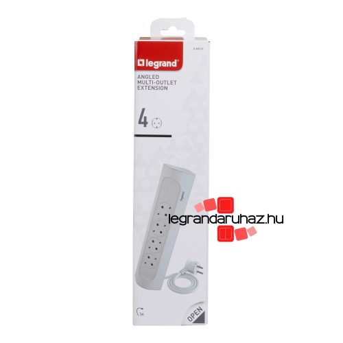 Legrand Sarokba illeszkedő elosztósor 4x2P+F, 1 m vezetékkel, fehér, Legrand 694501