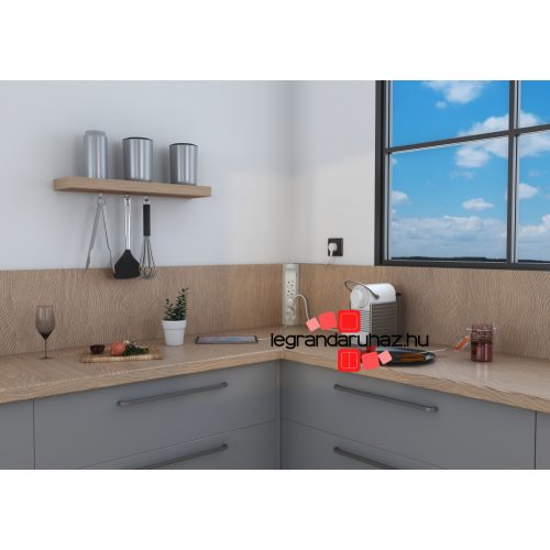 Legrand Sarokba illeszkedő elosztósor 4x2P+F, 1 m vezetékkel, fehér, Legrand 694501