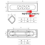 Legrand Sarokba illeszkedő elosztósor 4x2P+F, vezeték nélkül, fehér, Legrand 694503