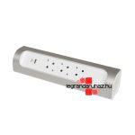 Legrand Sarokba illeszkedő elosztósor, 3x2P+F, USB-A + USB-C, vezeték nélkül, fehér-alumínium, Legrand 694504