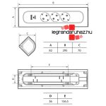 Legrand Sarokba illeszkedő elosztósor, 3x2P+F, USB-A + USB-C, vezeték nélkül, fehér-alumínium, Legrand 694504