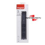 Legrand Elosztósor Premium 3x2P+F, túlfeszültség-védelemmel, USB-A + USB-C, 1,5 m vezetékkel, fehér/fekete, Legrand 694508