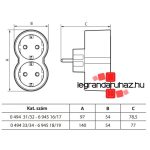 Legrand Kettős 2P+F elosztó biztonsági zsaluval, 16 A, fehér-szürke, Legrand 694516