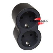   Legrand Kettős 2P+F elosztó biztonsági zsaluval, 16 A, fekete, Legrand 694517