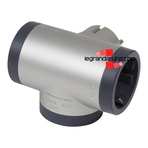 Legrand Hármas elágazású 2P+F elosztódugó, 16A, alumínium, Legrand 694523