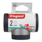 Legrand Kettős 2P+F elosztódugó USB-A + USB-C, alumínium, Legrand 694524