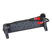   Legrand Elosztósor Premium 3x2P+F forgatható, 1,5 m vezetékkel, fekete, Legrand 694528