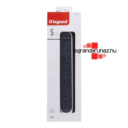 Legrand Elosztósor Premium 5x2P+F forgatható, 1,5 m vezetékkel, fehér, Legrand 694531