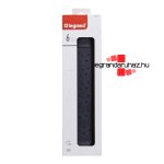 Legrand Elosztósor Premium 6x2P+F forgatható, 1,5 m vezetékkel, fekete, Legrand 694534