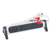   Legrand Elosztósor Premium 4x2P+F forgatható, 3 m vezetékkel, fehér, Legrand 694536