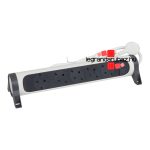 Legrand Elosztósor Premium 5x2P+F forgatható, 3 m vezetékkel, fehér, Legrand 694538