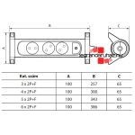 Legrand Elosztósor Premium 5x2P+F forgatható, 3 m vezetékkel, fehér, Legrand 694538