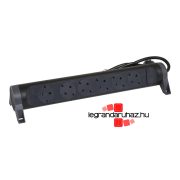   Legrand Elosztósor Premium 6x2P+F forgatható, 3 m vezetékkel, fekete, Legrand 694540