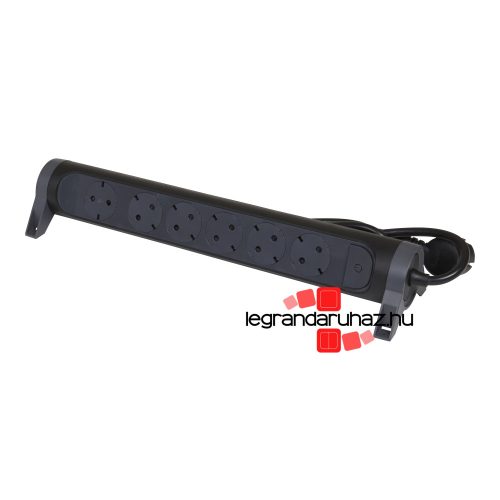 Legrand Elosztósor Premium 6x2P+F forgatható, 3 m vezetékkel, fekete, Legrand 694540