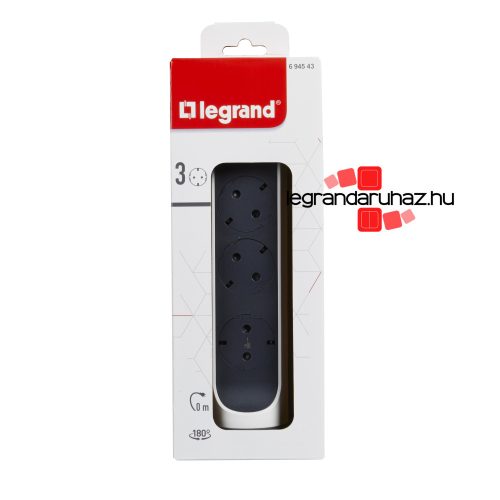 Legrand Elosztósor Premium 3x2P+F forgatható, vezeték nélkül, fehér, Legrand 694543