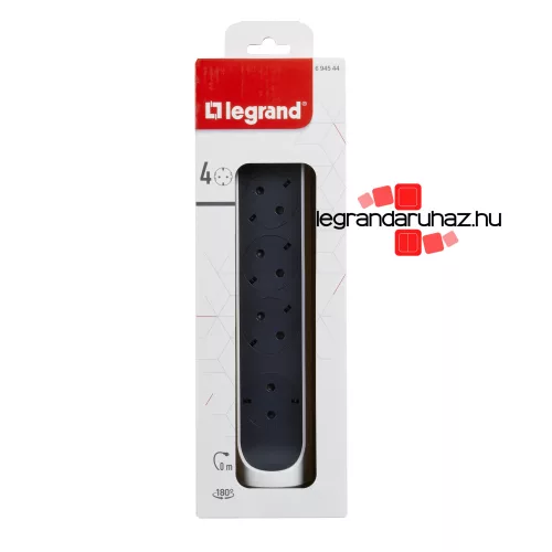 Legrand Elosztósor Premium 4x2P+F forgatható, vezeték nélkül, fehér, Legrand 694544