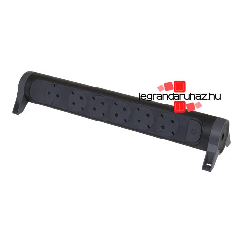 Legrand Elosztósor Premium 6x2P+F forgatható, vezeték nélkül, fekete, Legrand 694548