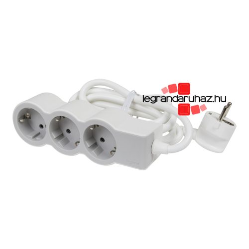Legrand Elosztósor Standard 3x2P+F, 1,5 m vezetékkel, fehér-szürke, Legrand 694549