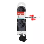 Legrand Elosztósor Standard 3x2P+F, 1,5 m vezetékkel, fekete, Legrand 694550