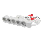 Legrand Elosztósor Standard 5x2P+F, 3 m vezetékkel, fehér-szürke, Legrand 694563