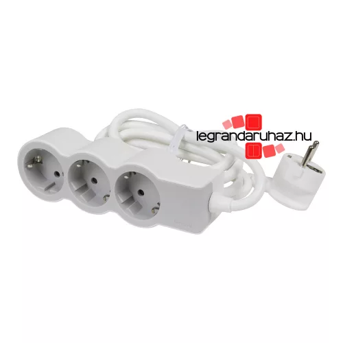Legrand Elosztósor Standard 3x2P+F, 5 m vezetékkel, fehér-szürke, Legrand 694567