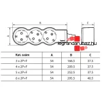 Legrand Elosztósor Standard 3x2P+F, 5 m vezetékkel, fehér-szürke, Legrand 694567