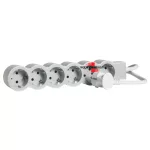 Legrand Elosztósor Standard 6x2P+F, 5 m vezetékkel, fehér-szürke, Legrand 694572