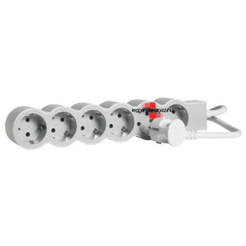 Legrand Elosztósor Standard 6x2P+F, 5 m vezetékkel, fehér-szürke, Legrand 694572