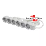 Legrand Elosztósor Standard 6x2P+F, 5 m vezetékkel, fehér-szürke, Legrand 694572