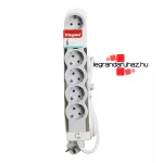 Legrand Elosztósor Standard 6x2P+F, 5 m vezetékkel, fehér-szürke, Legrand 694572