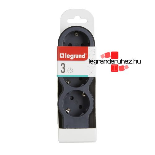 Legrand Elosztósor Standard 3x2P+F, vezeték nélkül, fekete, Legrand 694574