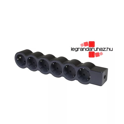Legrand Elosztósor Standard 6x2P+F, vezeték nélkül, fekete, Legrand 694580