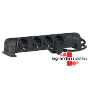   Legrand 4x2P+F elosztósor CON, 1,5m vezetékkel, fekete, Legrand 694604