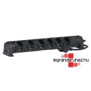   Legrand 6x2P+F elosztósor CON, 1,5m vezetékkel, fekete, Legrand 694609