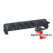   Legrand 4x2P+F elosztósor túlfeszültség-levezetővel ellátott, 1,5m vezetékkel, fekete, Legrand 694611