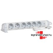   Legrand 6x2P+F elosztósor CON, 1,5m vezetékkel, fehér-szürke, Legrand 694636