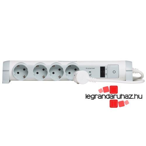 Legrand elosztósor 4x2P+F + 2xRJ45 (IN és OUT) aljzat, Legrand 694664