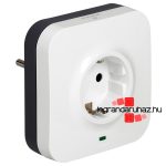 Legrand 2P+F csatlakozó aljzat + 2xRJ45 (IN/OUT) aljzat túlfeszültség-levezetővel, Legrand 694670