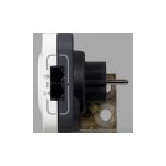 Legrand 2P+F csatlakozó aljzat + 2xRJ45 (IN/OUT) aljzat túlfeszültség-levezetővel, Legrand 694670