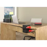 Legrand Asztalra rögzíthető elosztó 4x2P+F, 2xUSB-A, fekete, Legrand 694812