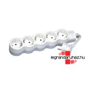   Legrand 5x2P+F elosztósor ST, 5m vezetékkel, fehér-szürke, Legrand 695013