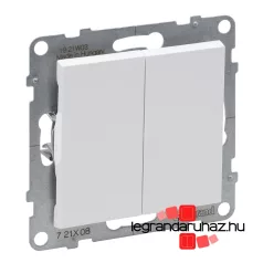   Legrand Suno kettős váltókapcsoló 10 AX fehér, IP44, Legrand 721108IP44