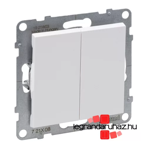 Legrand Suno kettős váltókapcsoló 10 AX fehér, IP44, Legrand 721108IP44