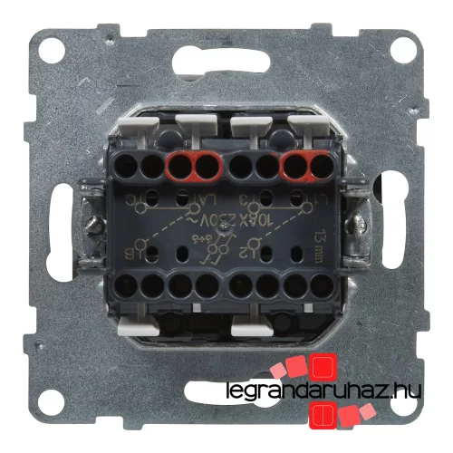 Legrand Suno kettős váltókapcsoló 10 AX fehér, Legrand 721108