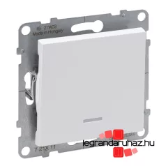   Legrand Suno egypólusú kapcsoló jelzőfénnyel 10 AX fehér, IP44, Legrand 721111IP44